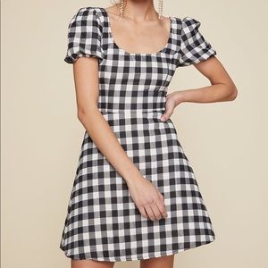 Black & white mini dress / Gingham / checkered